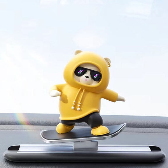 Hohaski Cute Ke Bear Ornaments - Adorable Scooter Power Bear for Car Interior Supplies, Perfect Home Decoration and Unique Gift Idea!
