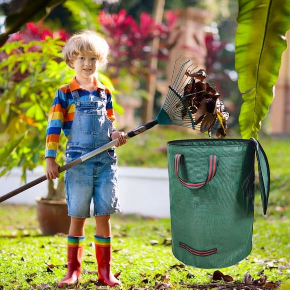 Hohaski Garden Collection Bag with Lid Thickened Storage Bag Large Capacity Waterproof Gardening Garbage Bag