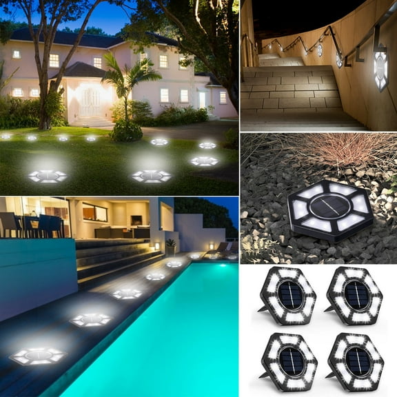 Hohaski Ground Lights Outdoor Suit with 12 LED Lights Source Automatic Induction-Outdoor Lights Garden Lights for Pathways Garden Yard Patio Lawns Lighting Decor Lamp