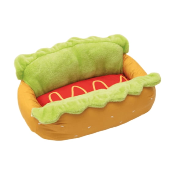 Hohaski Hot Dog Dog Bed,Hot Dog Pet Bed,Small Bun Dogs and Cats Bed with Non-Slip Bottom Removable Washable for All Pets