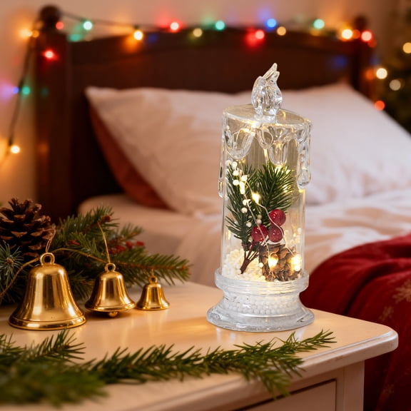 Hohaski LED Christmas Candle Lights Simulation Electronic Candles Crystal Tree Ambient Decoration Gift