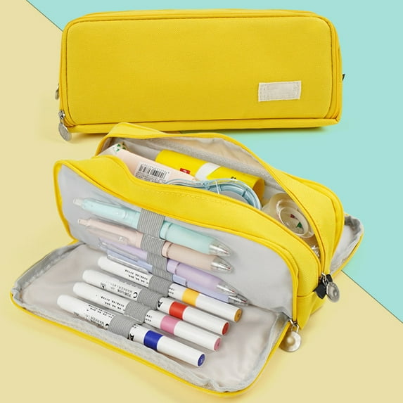 Hohaski Large Moving Bags Large Capacity Multi Compartment Oxfords Clothed Pencil Case Student Stationery Storage Bag Fold Flat