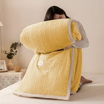 Hohaski Luxurious Coral Fleece Blanket - Thickened Flannel Throw, Super Soft and Cozy, Perfect for office Air Conditioning Naps, Ultimate Comfort for Everyone.