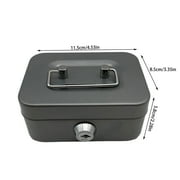 Hohaski Metal Box, Cash Box, Storage, Small 4.53 X 3.78 X2.28 Inch, Cover with Lock Organizer of Money, with Lock, for Kids Toys ,Cute Handle