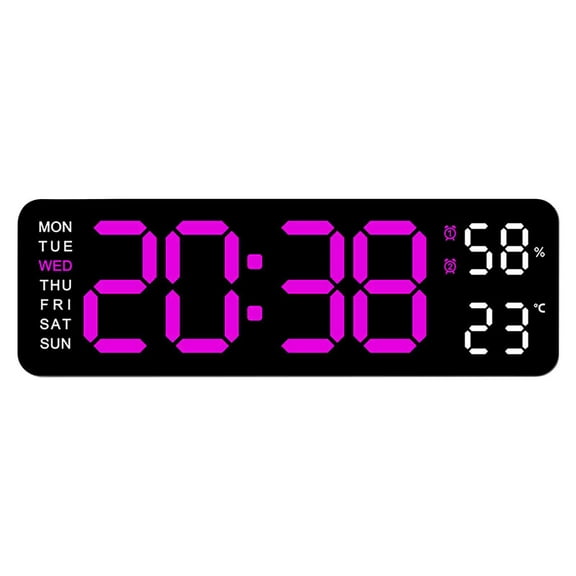 Hohaski Radio Alarm Clocks for Bedrooms Electronic Clock Multi-Functional Led Alarm Clock Temperature Jump Seconds Display Countdown Bedside Clock