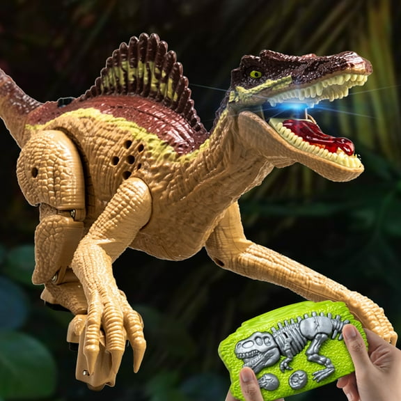 Hohaski Remote Control Dinosaur Toy Spiny Back with Light Walking and Sounds Simulation Dinosaur Toy Shaking Head and Tail for
