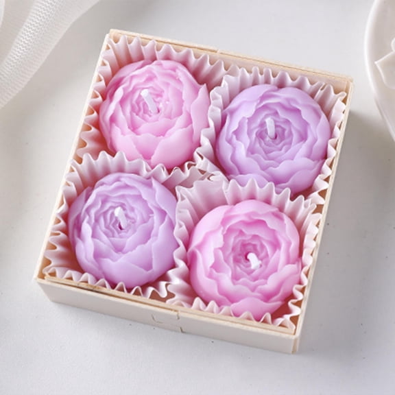 Hohaski Scented Candle Gift Set 4PCS Peony Rose Scented Candles in Tin Aromatherapy Candle Set for Gifts Wedding Favors
