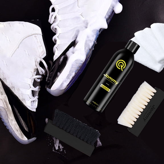 Hohaski Shoe Cleaner Kit 250ml for Sneakers Hat Sofa Cushion Water Foam Sneakers Cleaner with Brush and Cloth for White Shoes Suede Boot Canvas