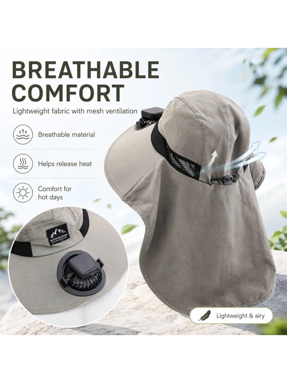 Solar Rechargeable Peak Cap With Fan Hat,Solar Fan Hat-Cooling,Usb&Solar Powered,Quiet Fan For Golf,Usb & Solar Powered Breathable Baseball Cap
