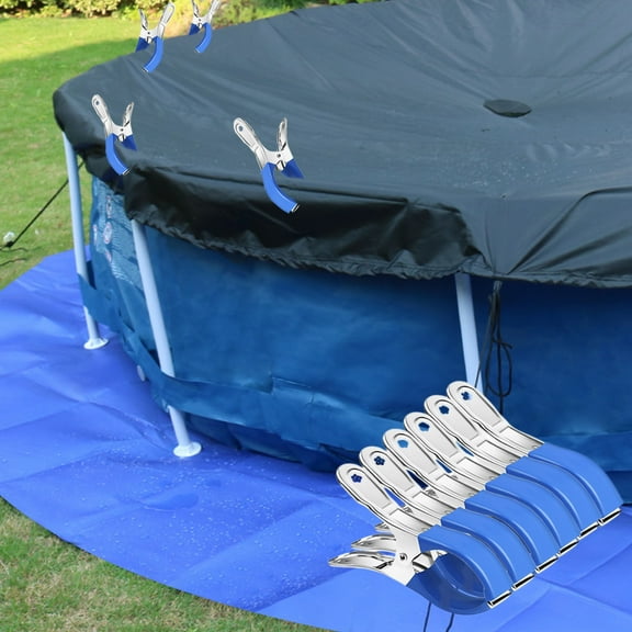 Hohaski Stainless Steel Clips Pool Edge Fixing Clips Drying Quilts Clothes Windproof Clothes Clips