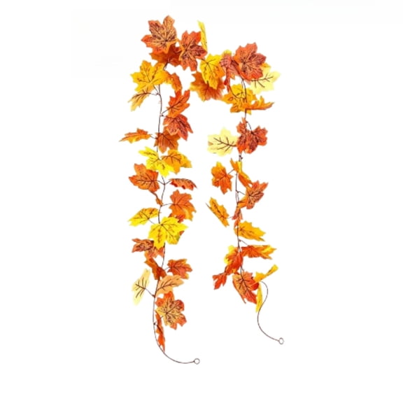 Hohaski Thanksgiving Fall Simulation Maple Leaf Vines, Halloween Decoration, Hanging Vines for Pipe, Wall, Door, and Indoor Holiday Display.