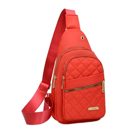 Hohaski Tote Bag with Compartments Travel Fashionable Chest Bag for Women Large Capacity Fabric Waterproofing Sling Bag Convenient Crossbody Front Pack Adjustable Strap