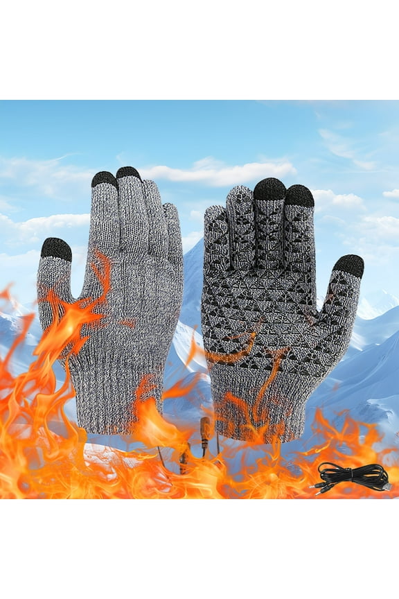 FAMTKT Hohaski USB Heated Full Finger Gloves - Thickened Knitted Warm Gloves for Students office Writing Gaming Winter Christmas Gifts Home Decor Collection