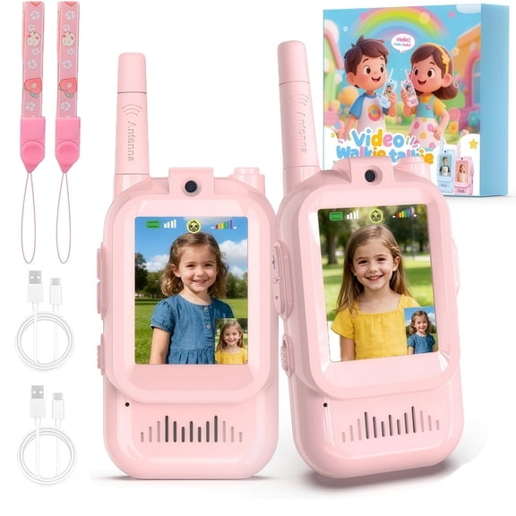 Hohaski VIDEO Walkies Talkies forAge 3-12 2 Pack Rechargeable Walkies Talkies with Screen Voice ChangerWalkie Talkie with Video Screen Long Range Toy