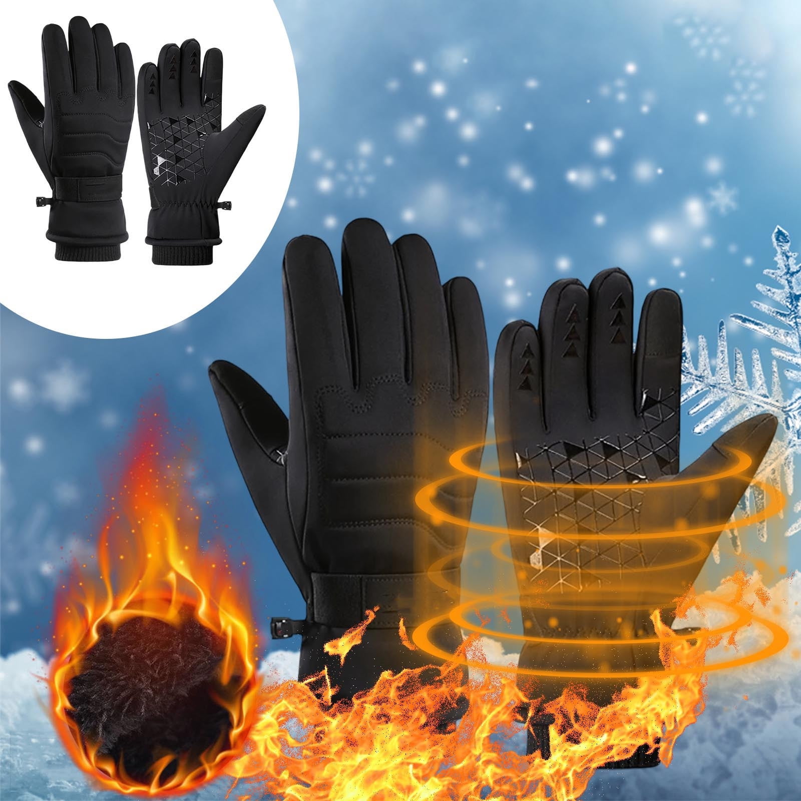 Pixel Panda Winter Gloves - Touchscreen Sensitive, Water Resistant & Anti-Slip Sports Gloves