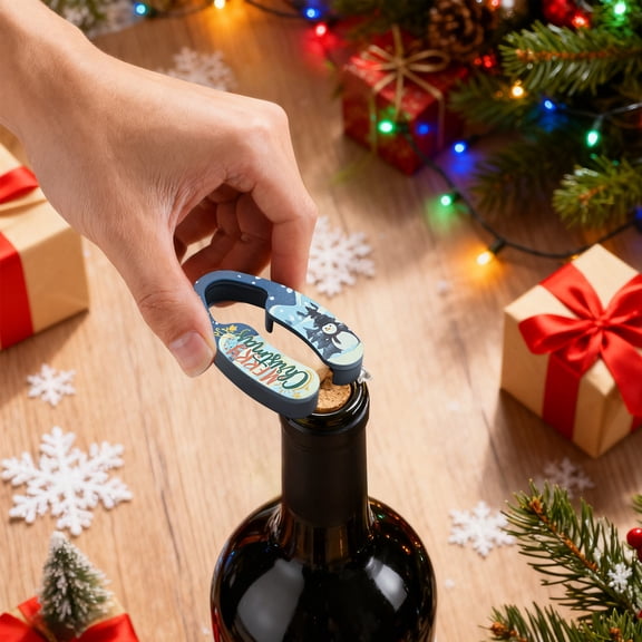 Hohaski Cheese Knife Christmas Snowman Themed Wine Foil Cutter Kitchen Utensil Bottle Opener Foil Removing Knife Bread Knife