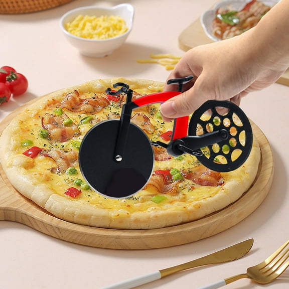 Hohaski Cheese Knife Stainless Steel Pizza Cutter Rolling Wheel Knife Baking Tool Ingenious Pizza Wheel Cutter Bread Knife
