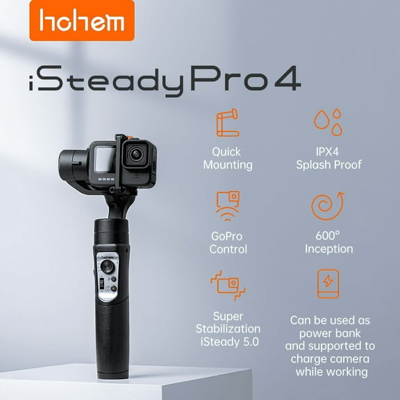 Hohem iSteady Pro 4 Action Camera Gimbal 3-Axis Handheld stabilizer for GoPro 10/9/8/7 Insta360 One R DJI OSMO Action
