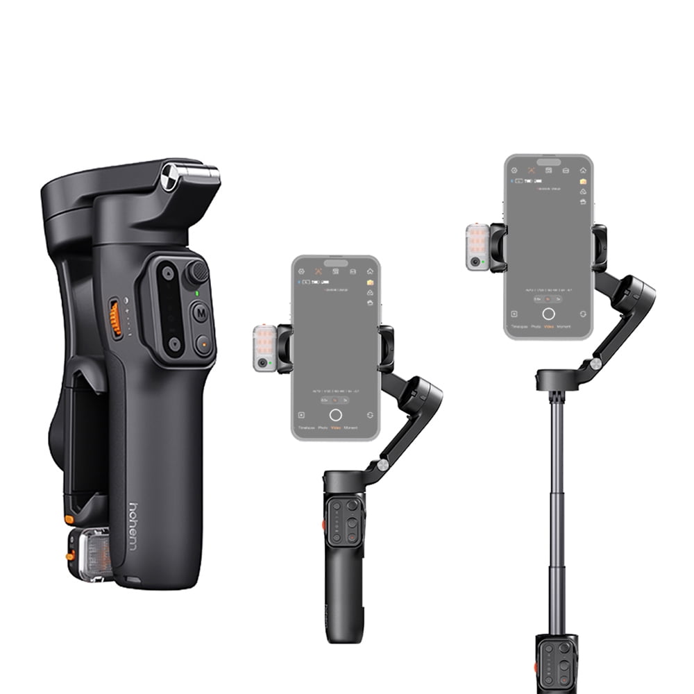 Hohem iSteady V3 Gimbal Stabilizer for Smartphone,With AI Tracker Fill Light,Detached Remote,Built-in Tripod Extension Rod,2024 Upgraded 3-Axis Phone Gimbal Foldable Stabilizer for video recording