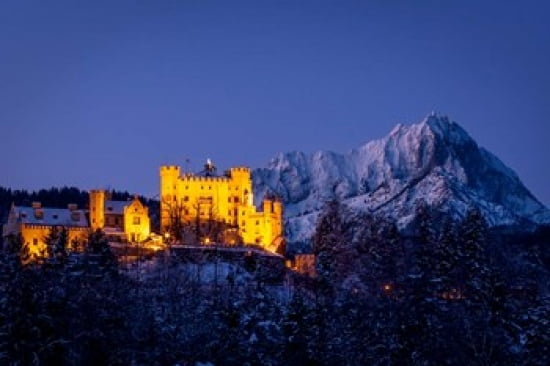 Hohenschwangau Castle in the Bavarian Mountains Canvas Art - Brian Jannsen DanitaDelimont (25 x 17)