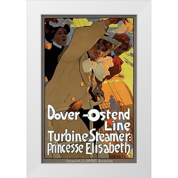 Hohenstein, Adolfo 10x14 White Modern Wood Framed Museum Art Print Titled - Dover-Ostend Line