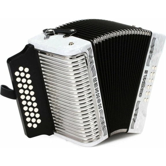 Hohner 3500FW Corona II Diatonic Accordion (FBEb Keys, Pearl White)