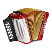 Hohner 3500GR Corona II Diatonic Accordion GCF Keys, Pearl Red
