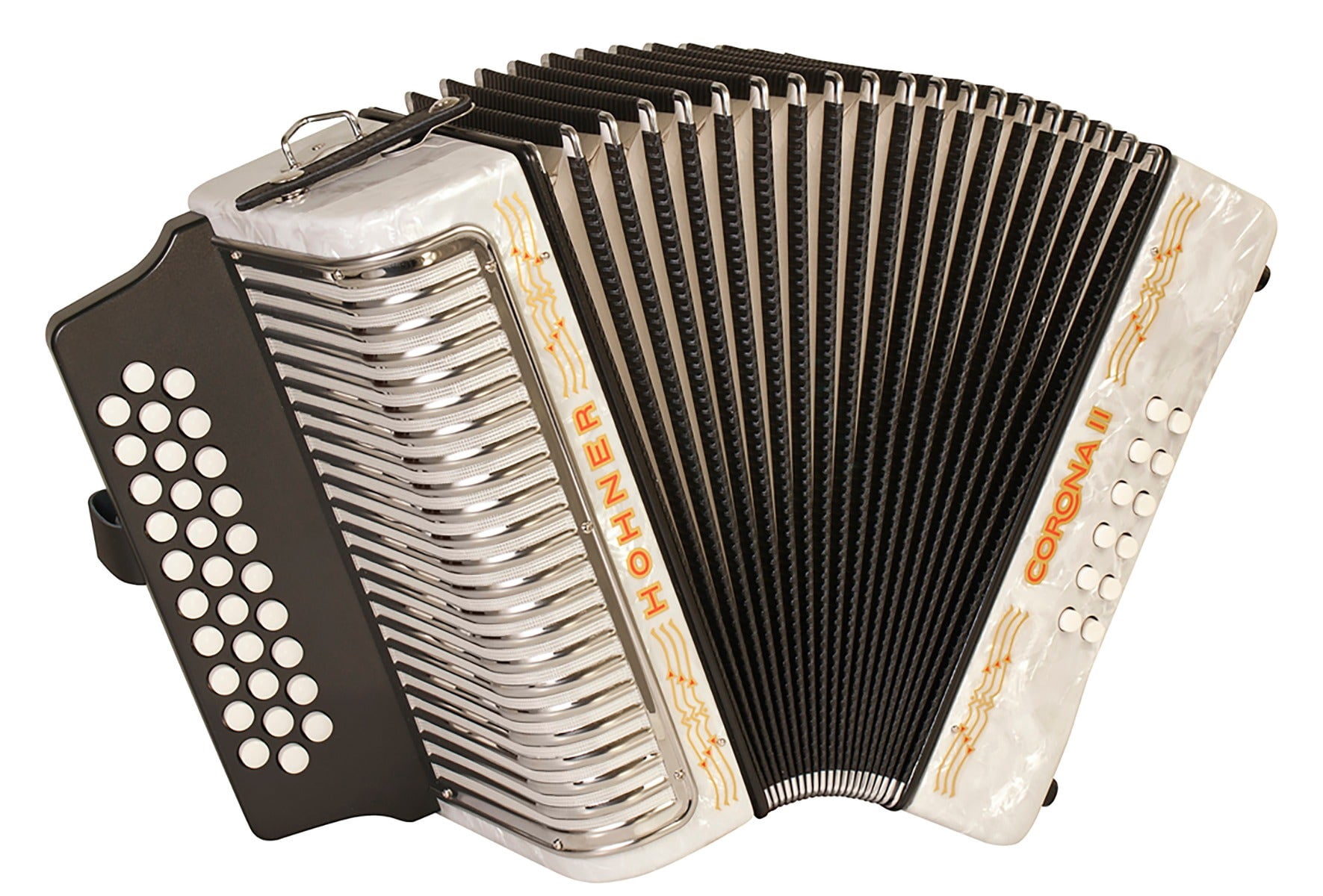 Hohner Corona II G/C/F Accordion (White)