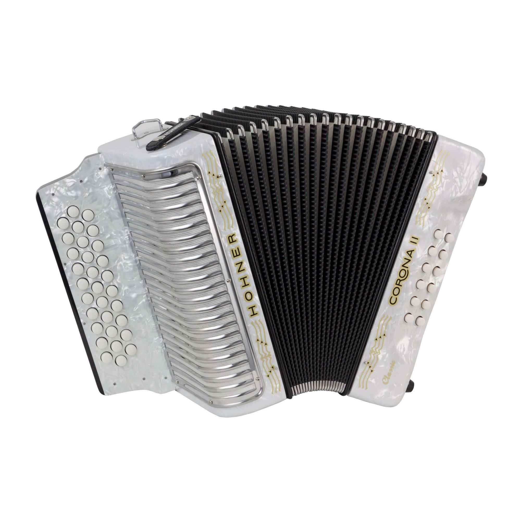 Hohner 3523FW Corona II Classic Accordion (FBEb Keys, Pearl White)
