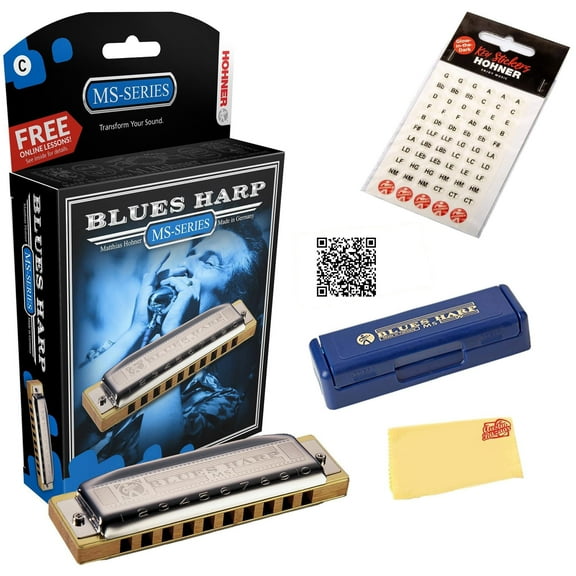 Hohner 532 Blues Harp MS Harmonica - Key of E w/ Key Stickers