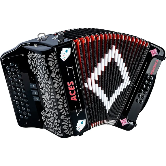 Hohner ACES II 34-Button Accordion with 3 Registers, Black, GCF