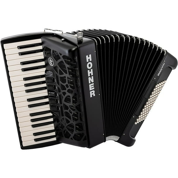 Hohner BRAVO MyColor III 72 Lightweight Chromatic Piano Key Accordion with Gig Bag and Adjustable Strap (Night - Jet Black)