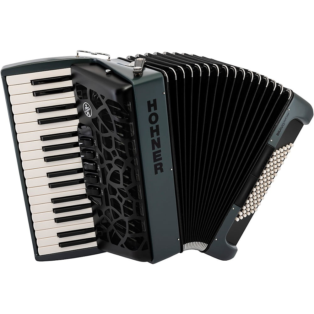 Hohner BRAVO MyColor III 72 Lightweight Chromatic Piano Key Accordion with Gig Bag and Adjustable Strap (Twilight - Granite Gray)