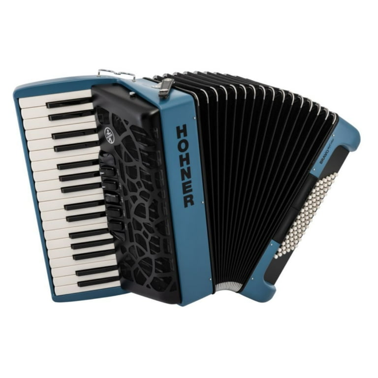 Hohner BRAVO MyColor III 72 Lightweight Chromatic Piano Key Accordion with Gig Bag and Adjustable Strap Water Dark Blue Walmart