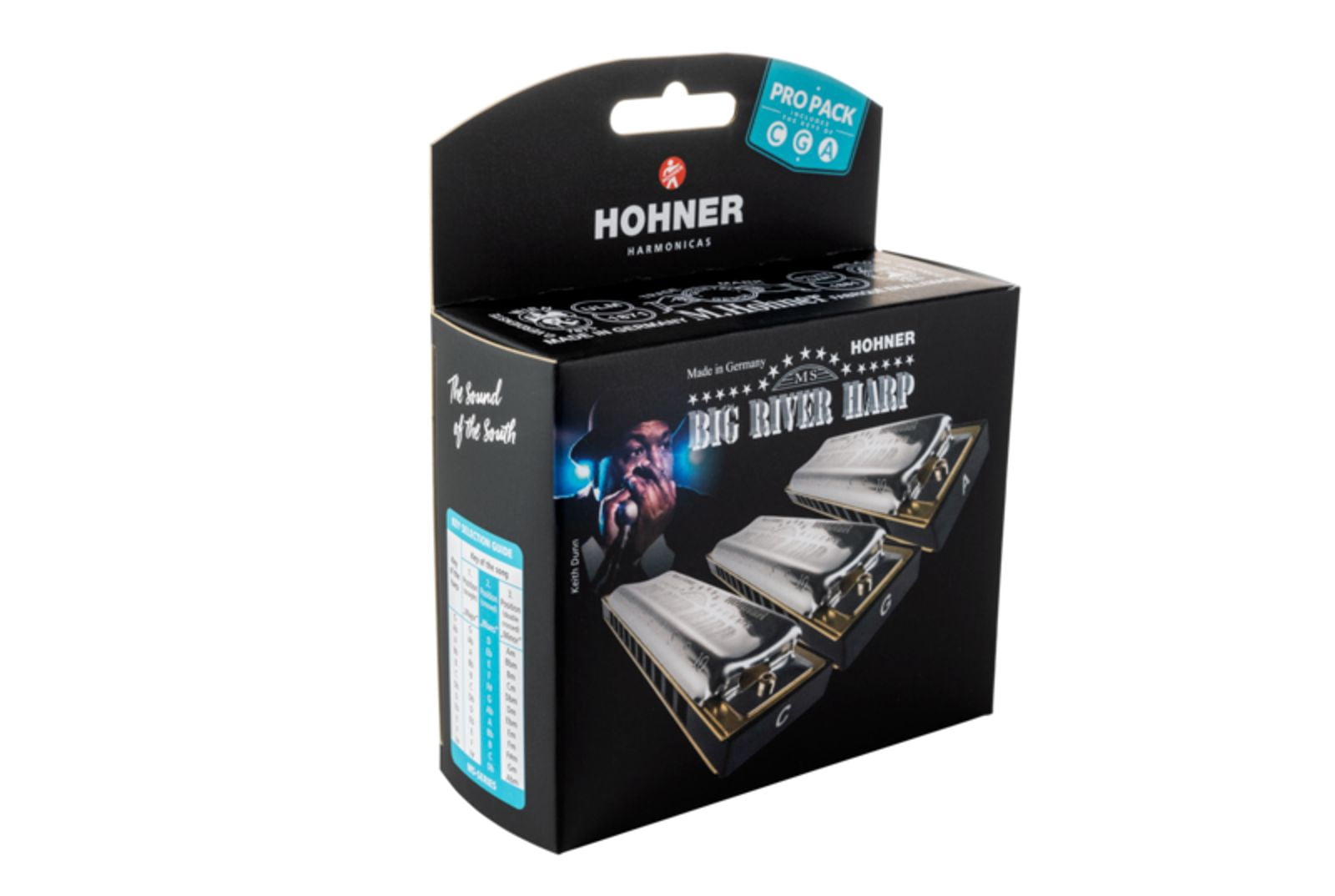 Hohner Big River Harp Diatonic Harmonica Set of 3 Keys (C, A, G)