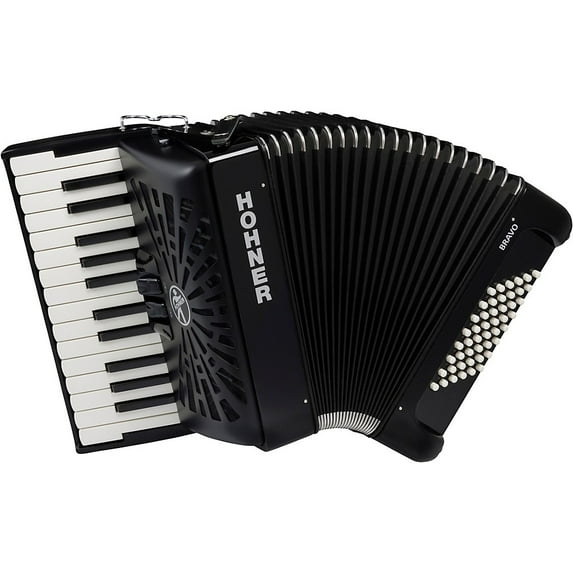 Hohner Bravo II 48 Accordion With Black Bellows Black