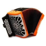 Hohner Compadre COGO-N Accordion Key of GCF, Orange with Gig Bag - Silver Grille