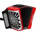 thumbnail image 1 of Hohner Compadre Diatonic Accordion - EAD - Red with Gig Bag - Silver Grille, 1 of 9
