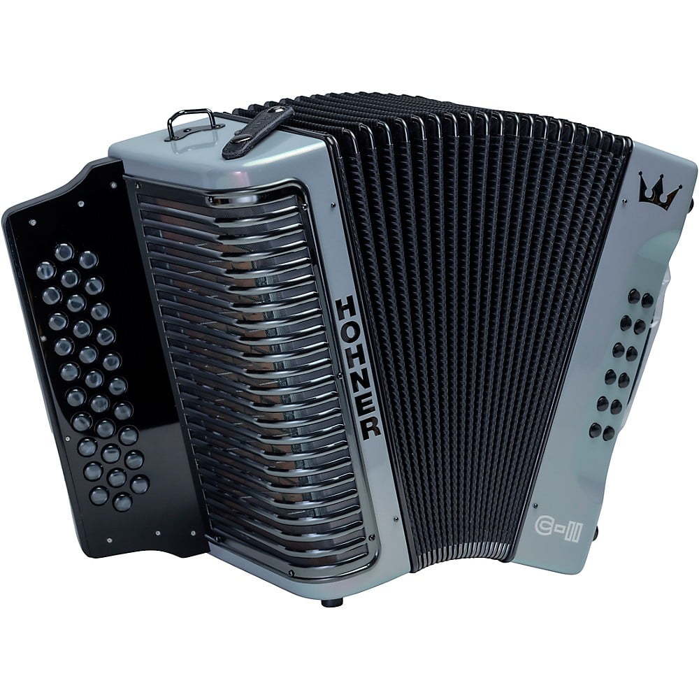 Hohner Corona C-II Accordion, Silver Rainbow, 31 Keys, 12 Bass Buttons