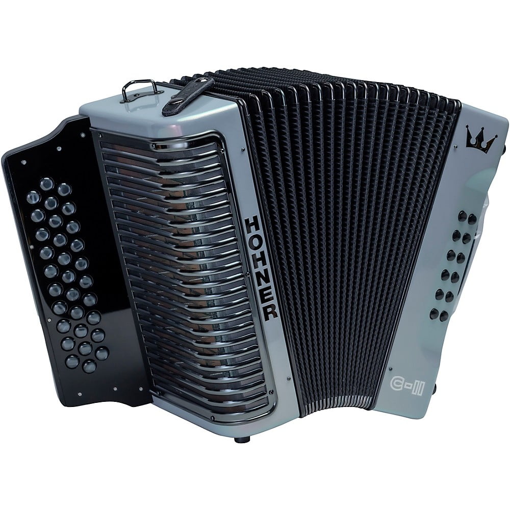 Hohner Corona C-II Diatonic F/Eb/Bb Accordion (Silver Rainbow)