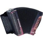 Hohner Corona C-II Diatonic G/C/F Accordion Red to Gold