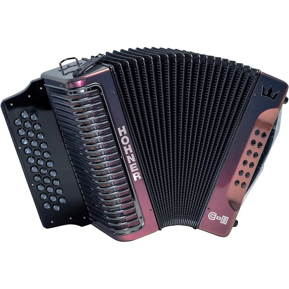 Hohner Corona C-II Diatonic G/C/F Accordion (Red to Gold)