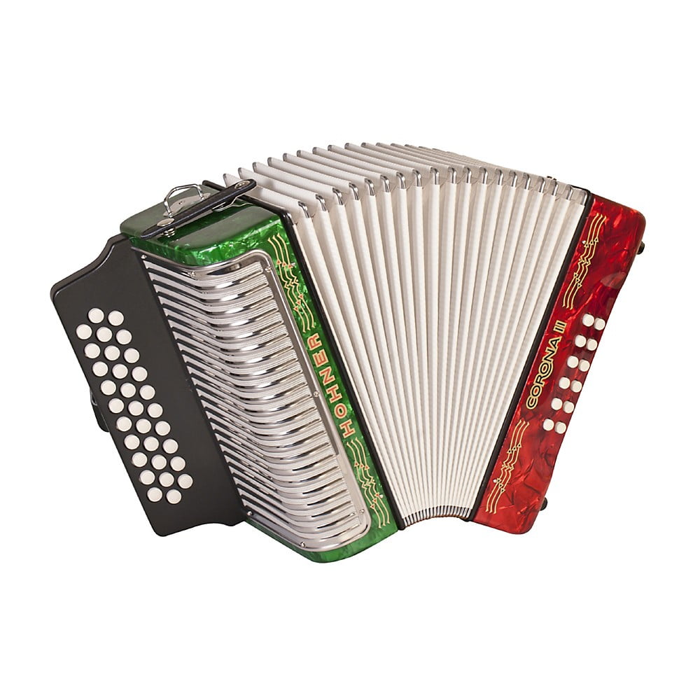 Hohner Corona II 3500 GCF Accordion Red/White/Green - Walmart.com, image size:1000x1000