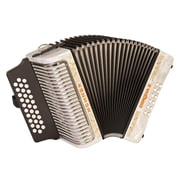 Hohner Corona II Diatonic Accordion G/C/F White Lacquer Bundle w/Bag and Straps
