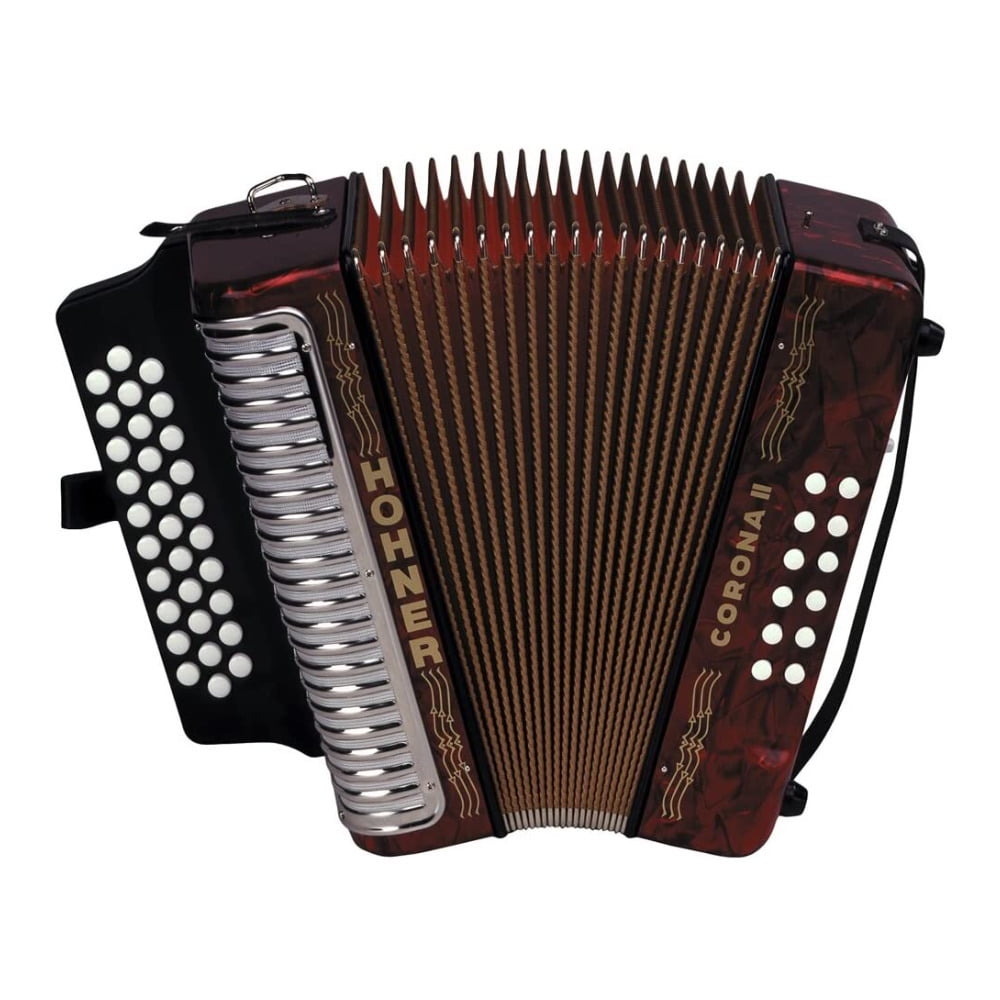 Hohner 3500FR Corona II Diatonic Accordion (FBEb Keys, Pearl Red), image size:1000x1000