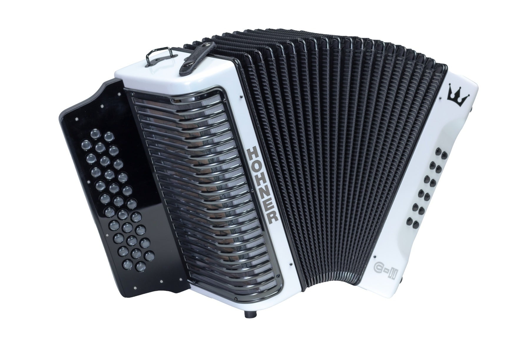 Hohner Corona C-II Diatonic G/C/F Accordion (White Rainbow)