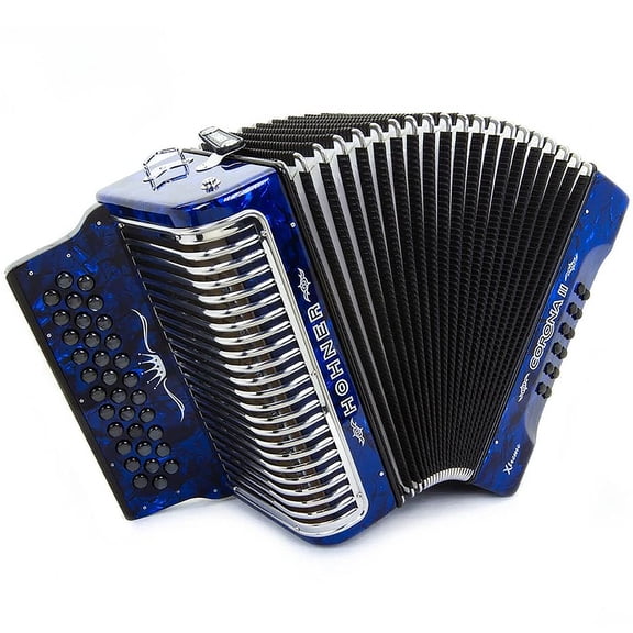Hohner Corona II Xtreme Diatonic Accordion - Keys of F/Bb/Eb - Pearl Dark Blue