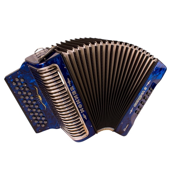 Hohner Corona Xtreme II-T G/C/F Diatonic Accordion (Dark Blue)