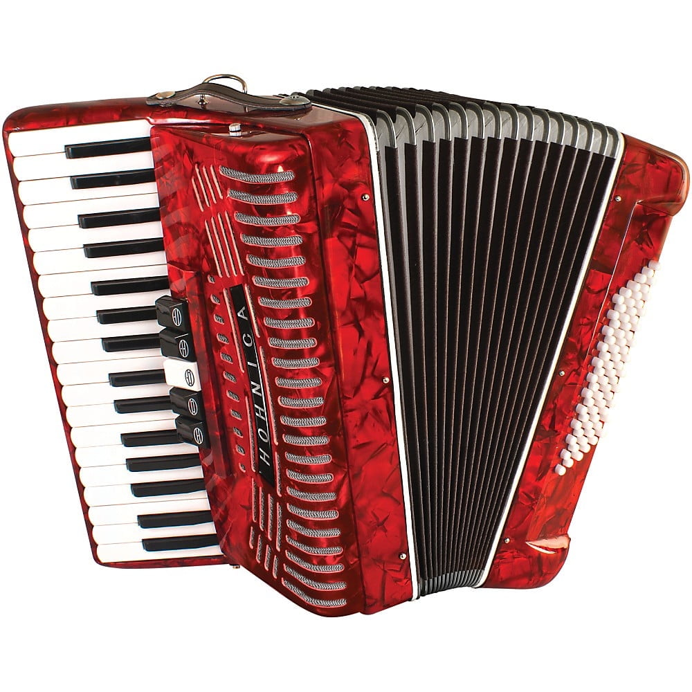 Hohner Hohnica 1305 Beginner 72 Bass Accordion Red