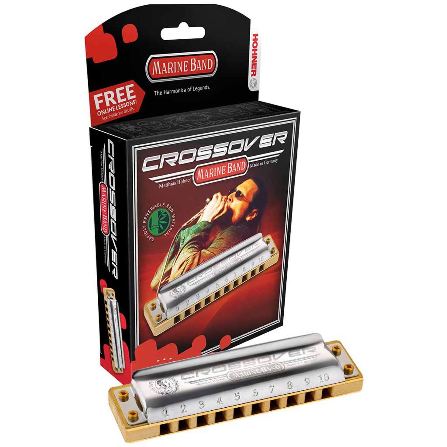 Hohner Marine Band Crossover Diatonic Harmonica Key Of G#
